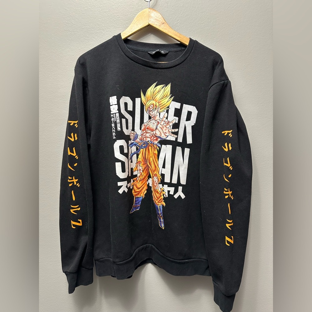 dragon ball sweatshirt cropp black Super Saiyan Son Goku